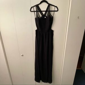 Black maxi dress with side cutouts